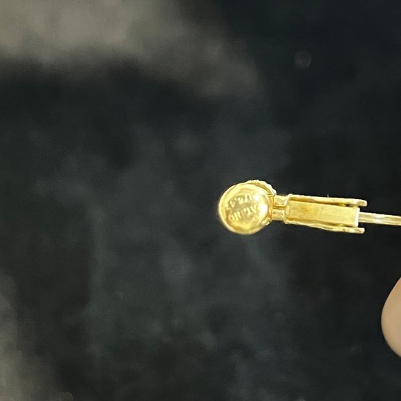 Vintage Gold Tone Faux Pink Pearl Screw Hinged Clip On Earrings (3518) - Picture 8 of 9